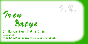 iren matye business card