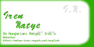 iren matye business card